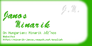 janos minarik business card